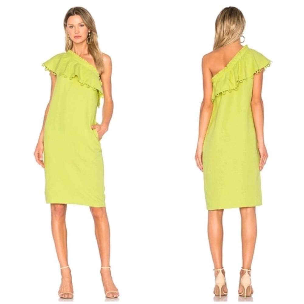 Apiece Apart Reina Chartreuse One Sleeve Dress